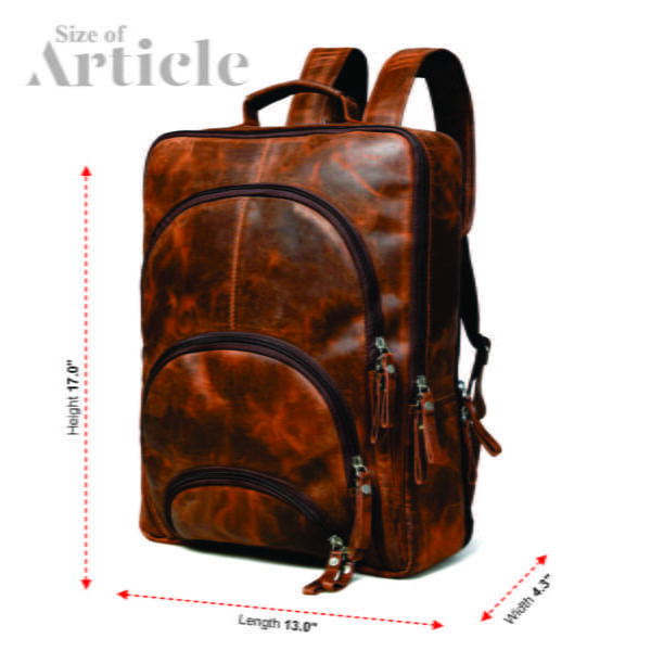 Full Grain Men Vintage Leather Business Backpack - Image 7