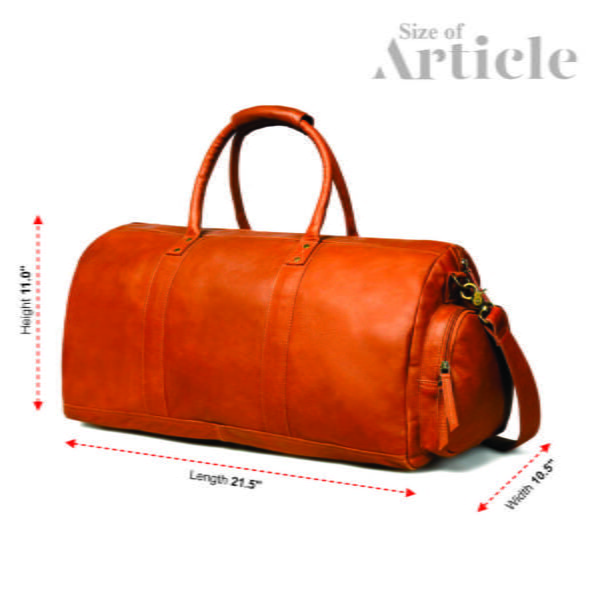 Full Grain Leather Duffle Bag for Men - Image 9
