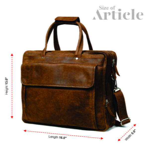 Full Grain Leather Briefcase for Men - Image 5