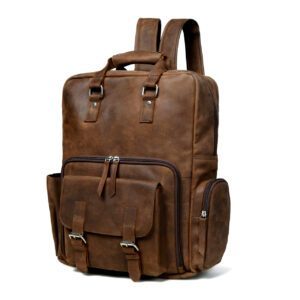 Large Vintage Full Grain Leather Backpack