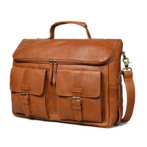 Tan Full Grain Leather Bag for Men
