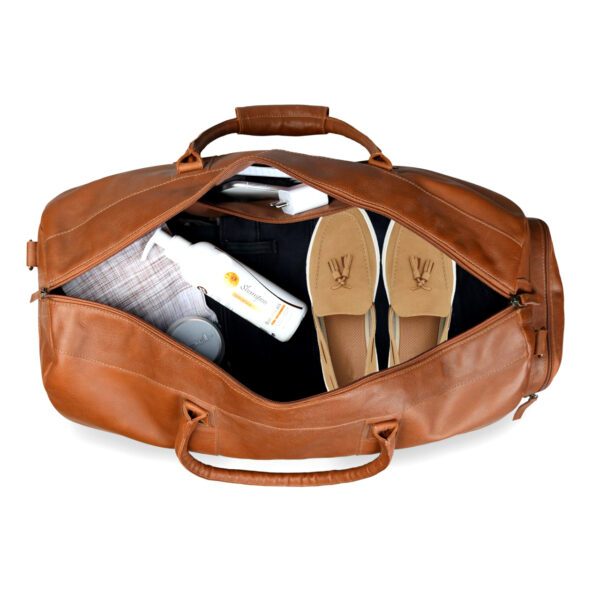 Full Grain Leather Duffle Bag for Men - Image 4