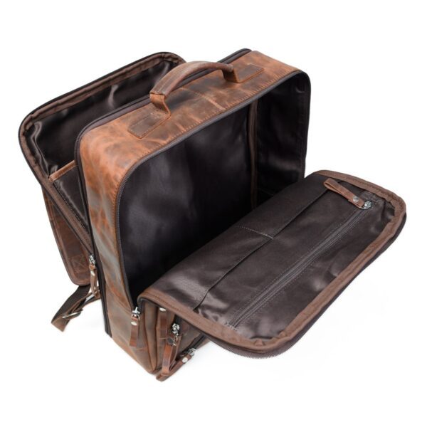 Full Grain Men Vintage Leather Business Backpack - Image 5