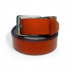 Men's Full Grain Leather Belt | Classic Tan Color | Premium Quality with Solid Metal Buckle | Durable & Stylish for Formal & Casual Wear