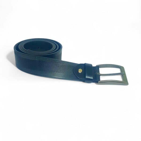 Men’s Classic Black Formal Leather Belt with Sleek Brushed Buckle – LB-301 - Image 2