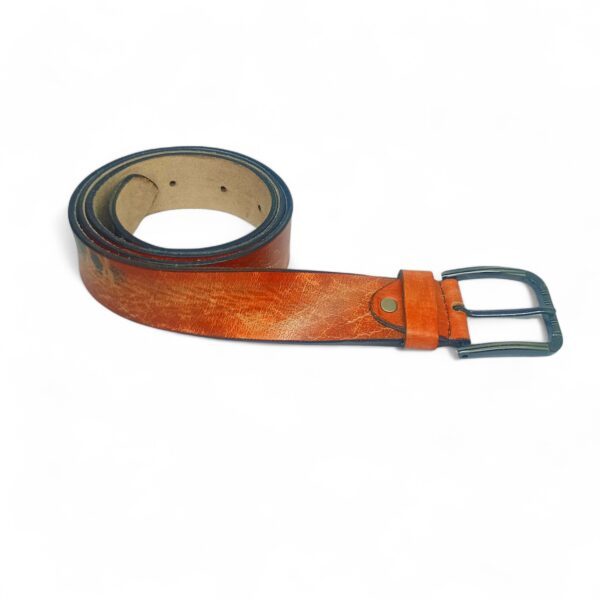 Vintage Tan Leather Belt with Decorative Stitch for Men – Retro Style | LB-311 - Image 4