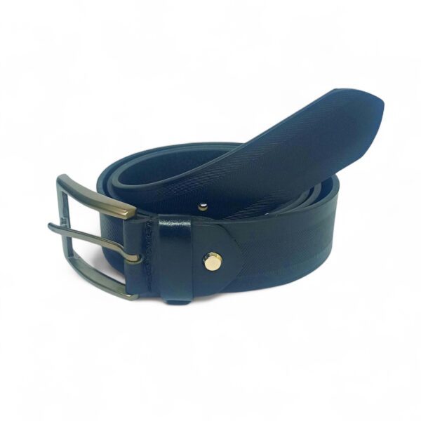 Men’s Classic Black Formal Leather Belt with Sleek Brushed Buckle – LB-301 - Image 4