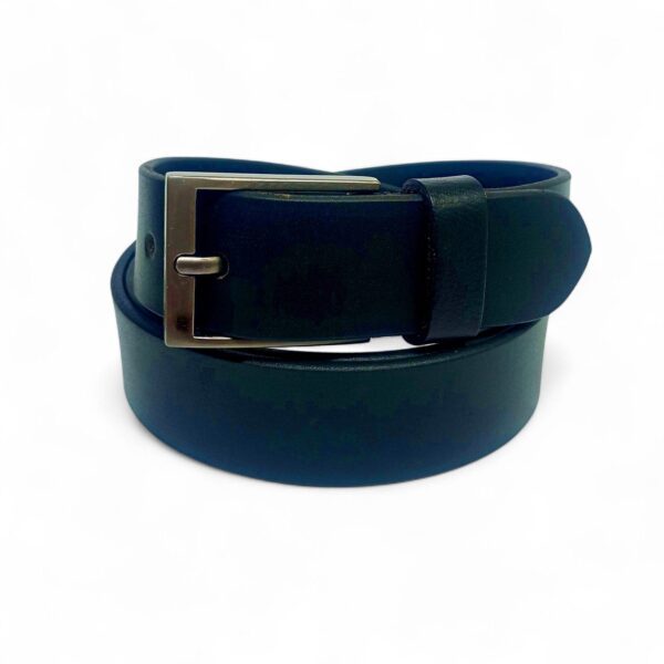 Classic Black Full Grain Leather Belt for Men – Smooth Finish with Premium Metal Buckle - Image 6