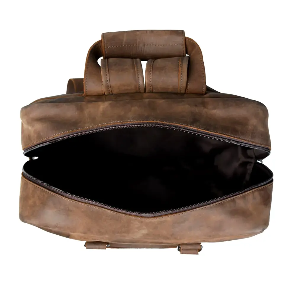 Premium Brown Leather Laptop Backpack for Men – Business & Travel Bag with Multiple Compartments - Image 5